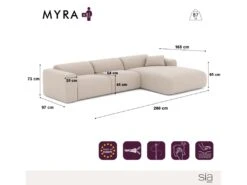 Canapé Grand Angle Droit Velours Texturé Noir -Accueil-Canapé canape 22210351