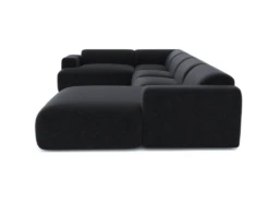 Canapé Panoramique Droit Velours Texturé Noir -Accueil-Canapé canape 22210415