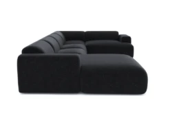 Canapé Panoramique Gauche Velours Texturé Noir -Accueil-Canapé canape 22210479