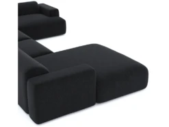 Canapé Panoramique Gauche Velours Texturé Noir -Accueil-Canapé canape 22210481