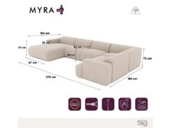 Canapé Panoramique Gauche Velours Texturé Noir -Accueil-Canapé canape 22210483