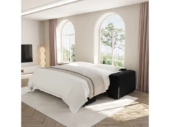 Canapé Convertible Express Dunlopillo Velours Noir 160cm -Accueil-Canapé canape 22210591