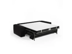 Canapé Convertible Express Dunlopillo Velours Noir 160cm -Accueil-Canapé canape 22210597