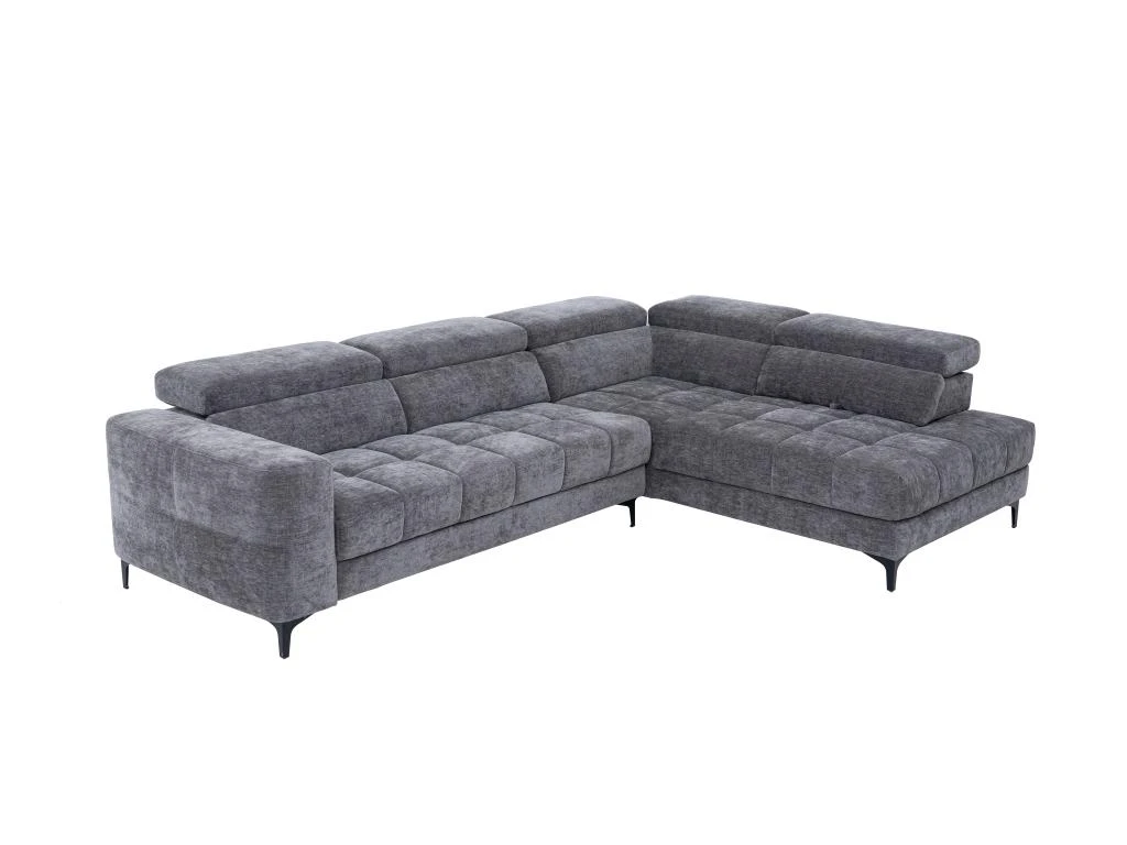 Canapé D'angle Droit Relax électrique Avec Assise Coulissante En Tissu Anthracite MONISO 4 Canapé D'angle Droit Relax électrique Avec Assise Coulissante En Tissu Anthracite MONISO – Image 2