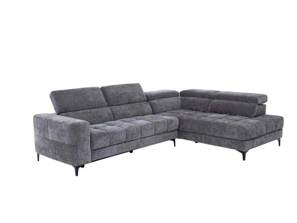 Canapé D'angle Droit Relax électrique Avec Assise Coulissante En Tissu Anthracite MONISO 8 Canapé D'angle Droit Relax électrique Avec Assise Coulissante En Tissu Anthracite MONISO – Image 6