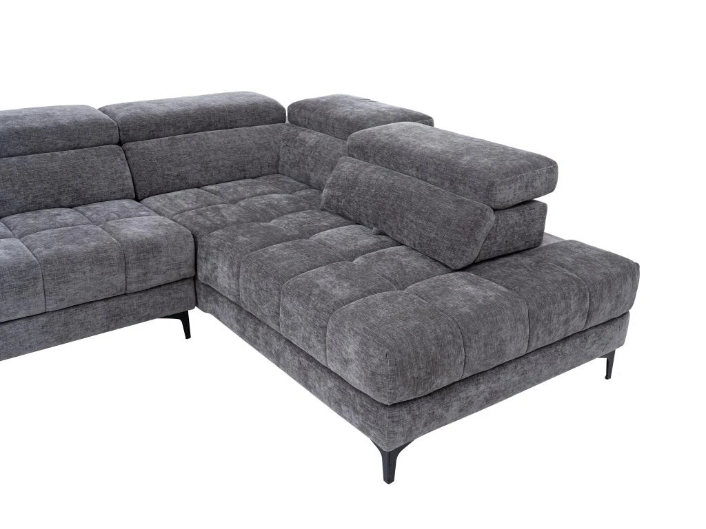 Canapé D'angle Droit Relax électrique Avec Assise Coulissante En Tissu Anthracite MONISO 10 Canapé D'angle Droit Relax électrique Avec Assise Coulissante En Tissu Anthracite MONISO – Image 8