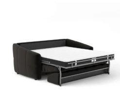 Canapé Convertible Express Matelas Tissu Bouclette Noir 160cm -Accueil-Canapé canape 22248767