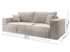 Canapé Convertible - 257x102 Cm - 3 Places - Beige - FARESE -Accueil-Canapé canape 22250953