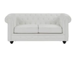Canapé 2 Places En Simili Blanc CHESTERFIELD -Accueil-Canapé canape 22251033