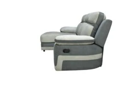 Canapé D'angle Gauche Relax En Microfibre Gris Clair Et Bandes Anthracites TALCA 15 Canapé D'angle Gauche Relax En Microfibre Gris Clair Et Bandes Anthracites TALCA -Accueil-Canapé canape 22253783