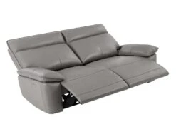 Canapé 3 Places Relax électrique En Cuir De Vachette Gris NOVENA -Accueil-Canapé canape 22253843