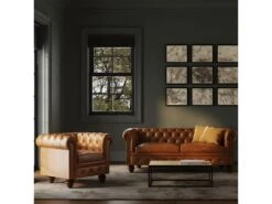 Canapé 2 Places Chesterfield En Cuir -Accueil-Canapé canape 22348695