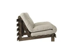 Canapé Convertible ROOTS En Pin Massif Foncé Et Matelas Futon Lin 140x200 -Accueil-Canapé canape 22357655