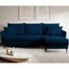 Canapé D'angle - 223 Cm - Avec Fonction Couchage - Velours Hydrophobe - Bleu Marin - Pieds Noirs - VOLIO 2 Canapé D'angle - 223 Cm - Avec Fonction Couchage - Velours Hydrophobe - Bleu Marin - Pieds Noirs - VOLIO -Accueil-Canapé canape 22358225
