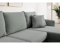 Canapé D'angle - 223 Cm - Avec Fonction Couchage - Velours Hydrophobe - Gris - Pieds Noirs - VOLIO 11 Canapé D'angle - 223 Cm - Avec Fonction Couchage - Velours Hydrophobe - Gris - Pieds Noirs - VOLIO -Accueil-Canapé canape 22358293