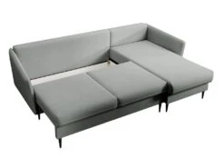 Canapé D'angle - 223 Cm - Avec Fonction Couchage - Velours Hydrophobe - Gris - Pieds Noirs - VOLIO 15 Canapé D'angle - 223 Cm - Avec Fonction Couchage - Velours Hydrophobe - Gris - Pieds Noirs - VOLIO -Accueil-Canapé canape 22358301