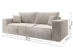 Canapé Convertible - 257x102 Cm - 3 Places - Bleu Marine - FARESE -Accueil-Canapé canape 22358443