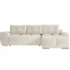 CASSANDRA - Canapé D'angle Convertible Avec Coffre En Tissu - Beige - Angle Droit