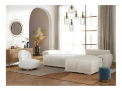 CASSANDRA - Canapé D'angle Convertible Avec Coffre En Tissu - Beige - Angle Droit -Accueil-Canapé canape 22372133