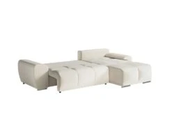 CASSANDRA - Canapé D'angle Convertible Avec Coffre En Tissu - Beige - Angle Droit -Accueil-Canapé canape 22372139