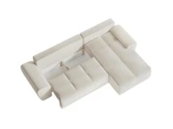 CASSANDRA - Canapé D'angle Convertible Avec Coffre En Tissu - Beige - Angle Droit -Accueil-Canapé canape 22372141