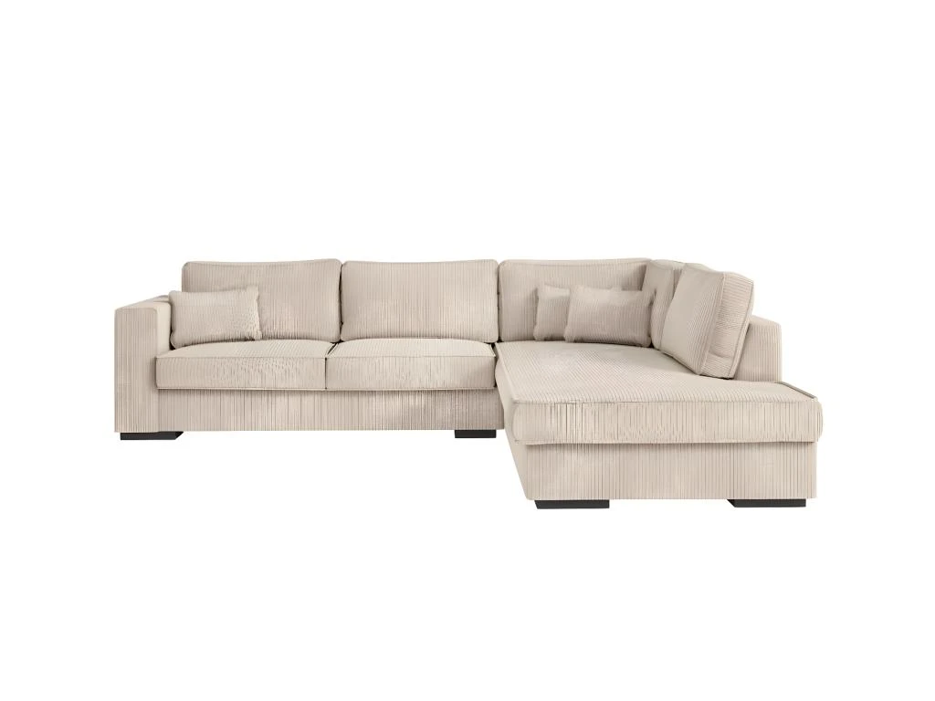 BELAMI - Canapé D'angle 4 Places En Velours Côtelé - Beige - Angle Droit 3 BELAMI - Canapé D'angle 4 Places En Velours Côtelé - Beige - Angle Droit