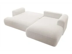 Canapé D'angle - 260 Cm - Avec Fonction De Couchage En Forme De L - Crème - Avec Coffre En Boucle - Côté Droit - OVO -Accueil-Canapé canape 22413747