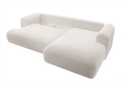 Canapé D'angle - 260 Cm - Avec Fonction De Couchage En Forme De L - Crème - Avec Coffre En Boucle - Côté Droit - OVO -Accueil-Canapé canape 22413749
