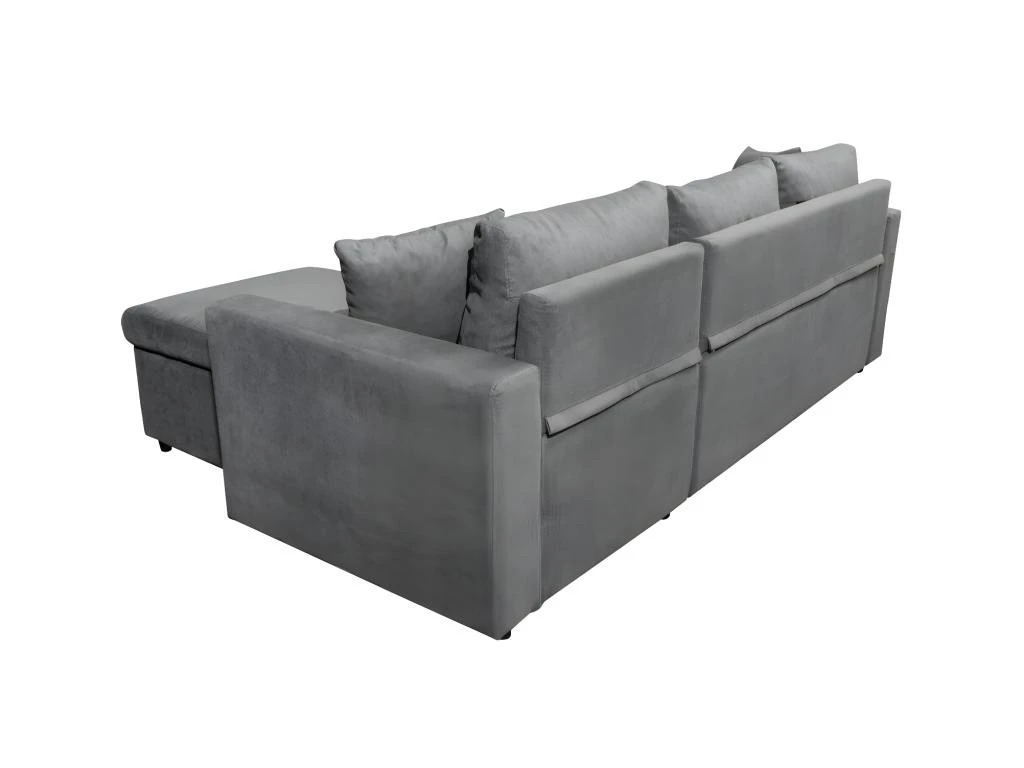 Canapé D'Angle MARIA Réversible Et Convertible Avec Coffre En Microfibre - Gris 10 Canapé D'Angle MARIA Réversible Et Convertible Avec Coffre En Microfibre - Gris – Image 8
