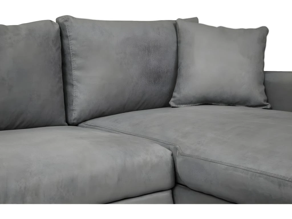 Canapé D'Angle MARIA Réversible Et Convertible Avec Coffre En Microfibre - Gris 11 Canapé D'Angle MARIA Réversible Et Convertible Avec Coffre En Microfibre - Gris – Image 9