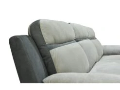 Canapé D'angle Droit Relax En Microfibre Gris Clair Et Bandes Anthracites TALCA -Accueil-Canapé canape 22492881