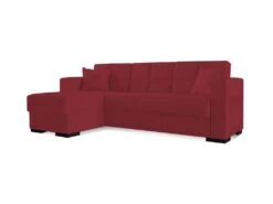 Canapé Ddajca, Canapé D'angle Avec Péninsule Réversible, Canapé De Rangement Pour Le Salon Avec Chaiselongue Et 2 Coussins, 230x150h81 Cm, Rouge