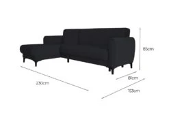 Canapé Dabazo, Canapé D'angle Avec Péninsule Réversible, Canapé Conteneur Moderne Avec Chaise Longue Et 3 Coussins, 230x153h85 Cm, Bleu -Accueil-Canapé canape 22699793