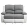 Canapé De Relaxation électrique 2 Places Microfibre Et Simili DETENTE - Blanc Et Gris -Accueil-Canapé canape 22701145