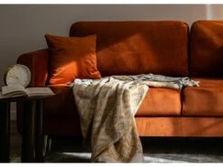 Canapé Convertible - 200 Cm - 3 Places - Velours Hydrophobe - Cuivre - VALICO -Accueil-Canapé canape 22704941