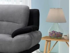 Canapé 3 Places En Microfibre MUSKO - Bicolore Gris Et Noir -Accueil-Canapé canape 227145