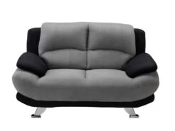 Canapé 2 Places En Microfibre MUSKO - Bicolore Gris Et Noir -Accueil-Canapé canape 227157