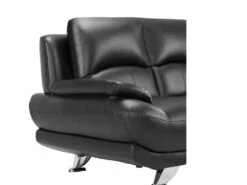 Canapé 2 Places En Simili MUSKO - Noir -Accueil-Canapé canape 227183