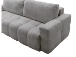 Canapé 3 Places Convertible En Tissu Bouclette Gris Clair ISSORO -Accueil-Canapé canape 22728267