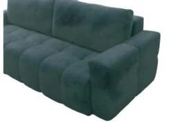 Canapé 3 Places Convertible En Tissu Bouclette Bleu Canard ISSORO -Accueil-Canapé canape 22729815