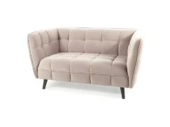 Canapé Design 2 Places En Velours 145 X 60 X 78 Cm - Beige -Accueil-Canapé canape 22731353