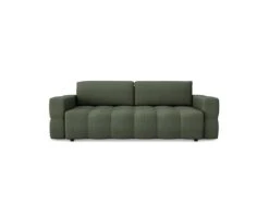 Canapé 4 Places Convertible Coffre Noyer Tissu Tramé Vert Olive -Accueil-Canapé canape 22781817