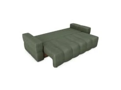Canapé 4 Places Convertible Coffre Noyer Tissu Tramé Vert Olive -Accueil-Canapé canape 22781823