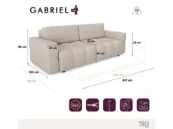 Canapé 4 Places Convertible Coffre Noyer Tissu Tramé Vert Olive -Accueil-Canapé canape 22781825