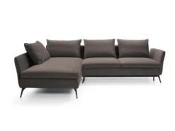 Canapé D'angle - 282 Cm - En L Avec Un Coffre De Rangement - Tissu Hydrophobe - Gris Foncé - Côté Gauche - DEMISBAL -Accueil-Canapé canape 22858777