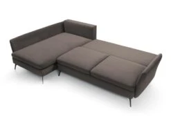 Canapé D'angle - 282 Cm - En L Avec Un Coffre De Rangement - Tissu Hydrophobe - Gris Foncé - Côté Gauche - DEMISBAL -Accueil-Canapé canape 22858781