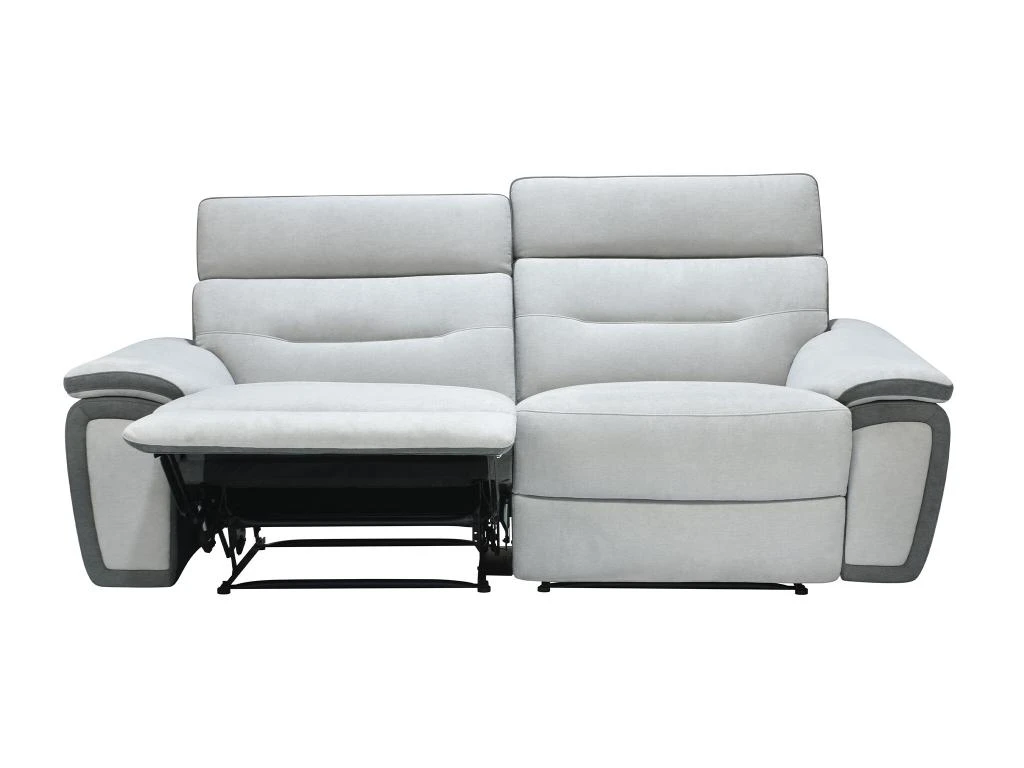 Canapé 3 Places Relax En Microfibre Bicolore Anthracite Et Gris Clair PARUA 6 Canapé 3 Places Relax En Microfibre Bicolore Anthracite Et Gris Clair PARUA – Image 4