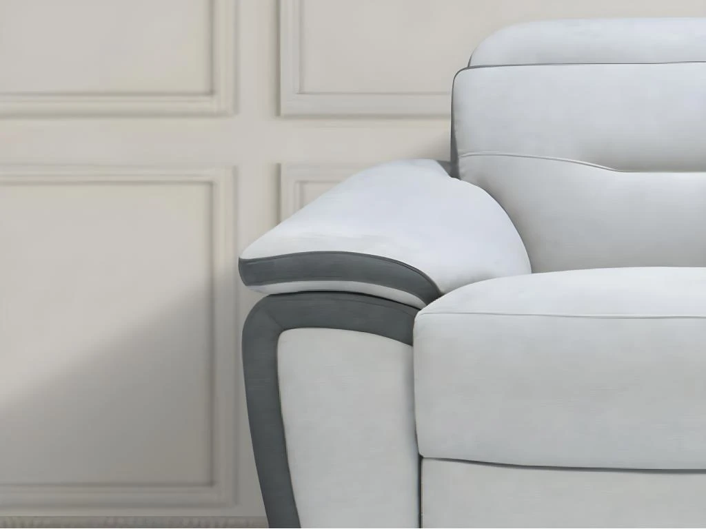 Canapé 3 Places Relax En Microfibre Bicolore Anthracite Et Gris Clair PARUA 7 Canapé 3 Places Relax En Microfibre Bicolore Anthracite Et Gris Clair PARUA – Image 5