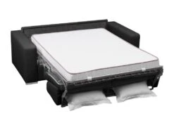 Canapé 3 Places Convertible Express 100% Cuir De Buffle Noir Matelas 18 Cm DELECTEA II 17 Canapé 3 Places Convertible Express 100% Cuir De Buffle Noir Matelas 18 Cm DELECTEA II -Accueil-Canapé canape 22933157