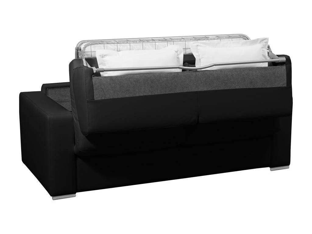 Canapé 3 Places Convertible Express 100% Cuir De Buffle Noir Matelas 18 Cm DELECTEA II 8 Canapé 3 Places Convertible Express 100% Cuir De Buffle Noir Matelas 18 Cm DELECTEA II – Image 6